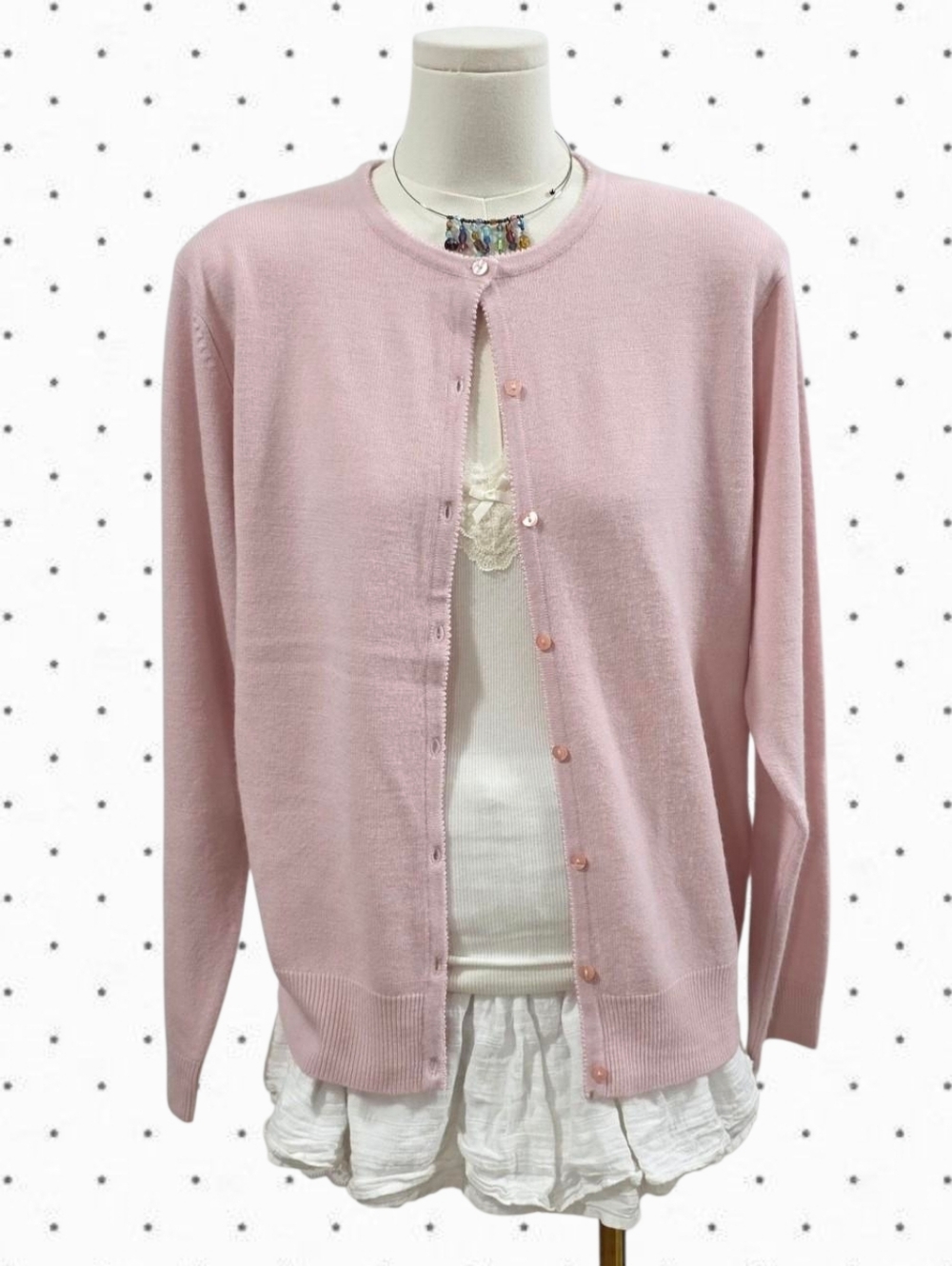 Emily Rose pink pastel button down cardigan